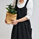 Medieval Washed Cotton Linen Kitchen Apron for Cooking Baking Flower Shop R