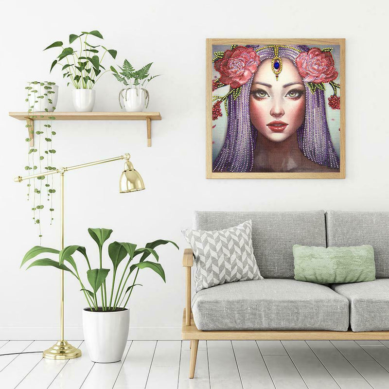 5D DIY Special Shaped Diamond Painting Girl Cross Stitch Mosaic Craft Kits