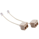 2 Pcs 6P4C RJ11 Male to 2x Female Splitter Tele pone Connector Adapter