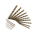 15Pcs High Speed Steel HSS-Co M35 Cobalt Drill Bit Set 1.5-10MM Steel Pounch 3C