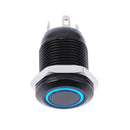 12mm Waterproof Flat Top Blue LED Metal Monmentary Push Button Switch A