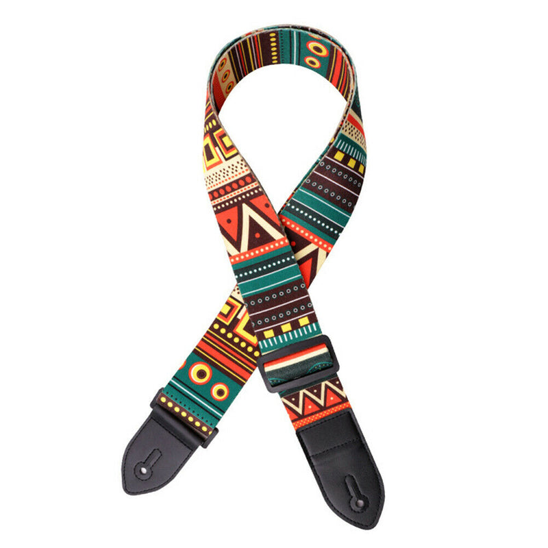 Leather Guitar Strap Adjustable Belt Musical Instrument Part (Ethnic Style) A