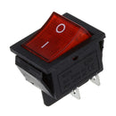 Red Light 4 Pin DPST ON/OFF Snap in Rocker Switch 15A/250V 20A/125V AC 28x2