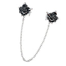 Alloy Rose Sweater Collar Clip Cardigan Clasp Duck Mouth Clip with Chain