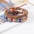 New Chakra Bracelet Fashion Jewelry Natural Stone Bead Handmade Crystal Lea