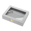 Velvet Glass Jewelry Ring Display Box Tray Holder Storage Box Organizer