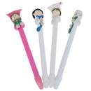 2pcs Cute nurse doctor ballpoint pen black refill school student station- Gw