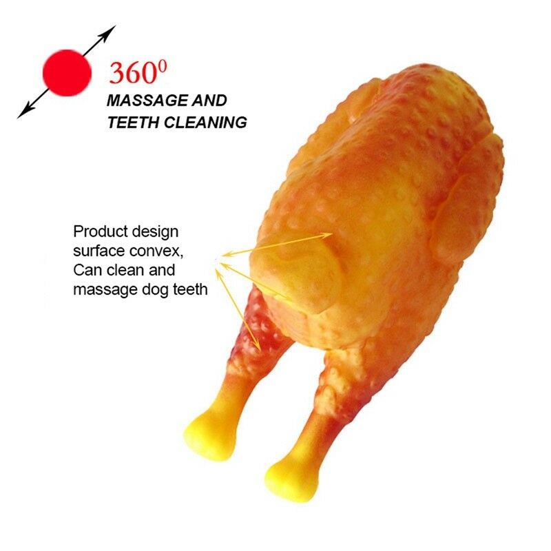 Dog Toys Simulation Silicone Roasted Chicken Tooth-resistant Teeth Pet Traini Q2