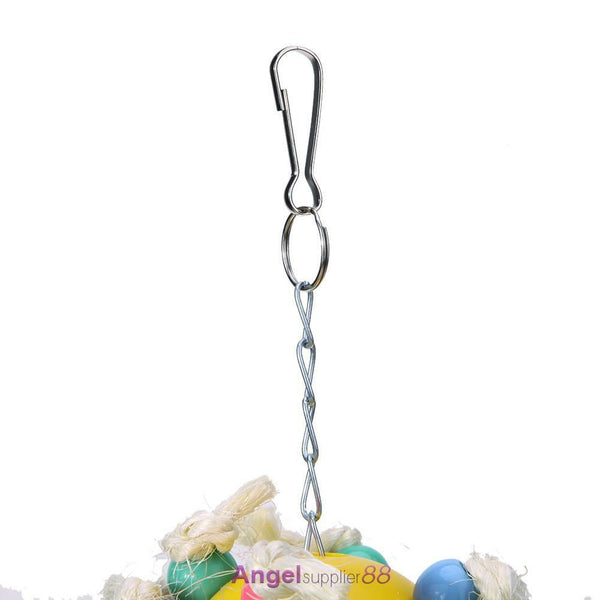 Bird Parrot Cage Hanging Swing Chew Toys Cockatiel Budgie Colorful Ball Perches