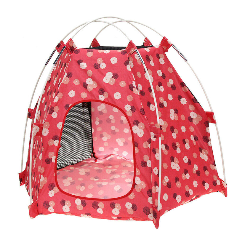Portable Foldable Cute Dots Pet Tent Breathable Outdoor Indoor Puppy Tents
