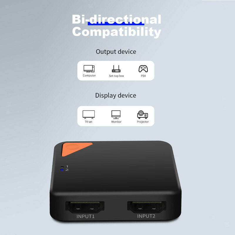 Full HD 4K Bi Direction HDMI Switch Switcher Splitter 2In1 Out For HDTV