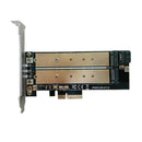 2 Port M.2 NGFF B+ M Key SSD to PCI-E Adapter Card for 2230,2242,2260,2280