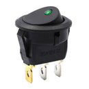 3 Models LED DIY Round Light Rocker Switch Power Button Switches (Green)