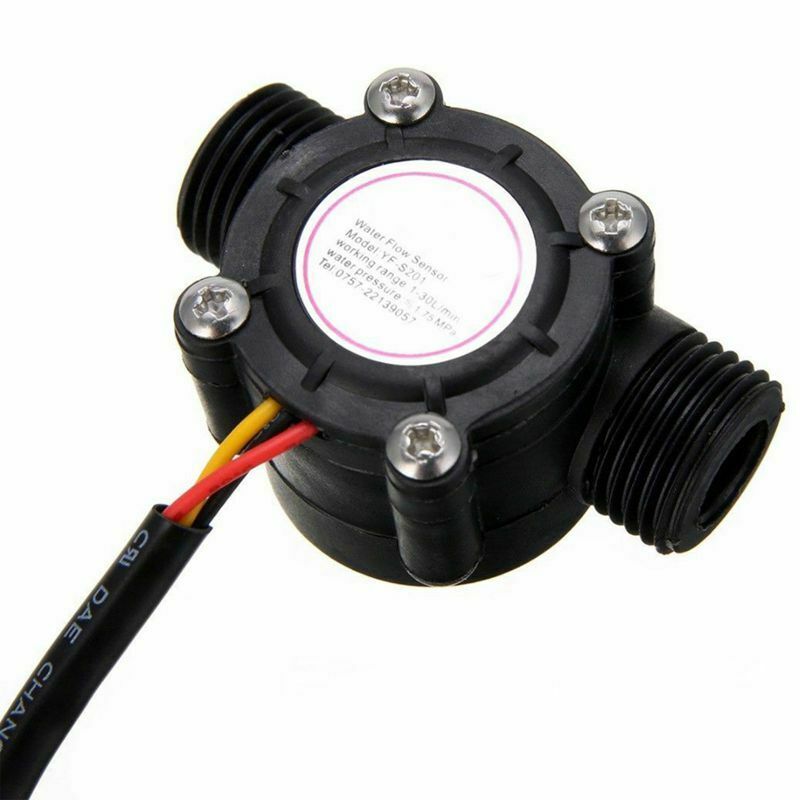 1/2 Inch Water Flow Sensor Control Fluid Flowmeter Counter 1-30L/Min For Ar