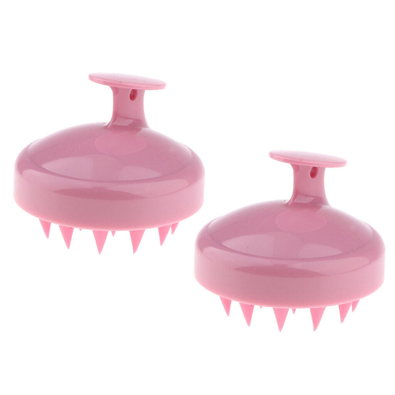 2 Pieces Soft Scalp Massager Body Wash Shampoo Brush For Deep Cleaning Pink