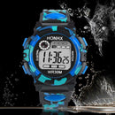 Multifunction Digital LED Quartz Alarm Date Sport Waterproof Watch (Blue)