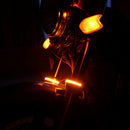 Waterproof Motorcycle Fork Turn Signals Indicator Blink Light Amber LED Strips Z
