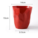 Plastic Mini Wastebasket Desktop Ashtray Waste Paper Container Bathroom Red