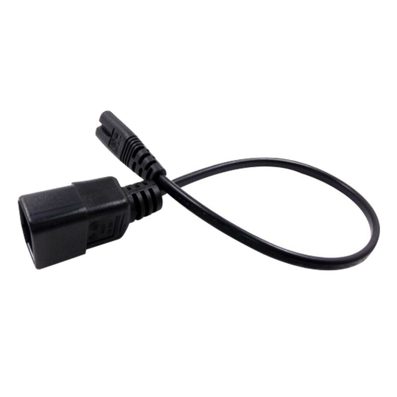 Black PVC IEC320 C14 Male To C7 Female C14-C7-Cable 0.98ft Replace Part