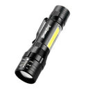Skywolfeye Zoomable T6+COB LED Flashlight USB Rechargeable 4 Modes Torch A