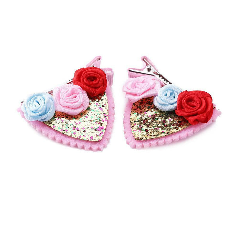 2pcs Cute Hairpin Girls Flower Sequin Hair Clip Kids Party Hair Accessories