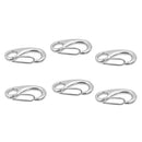 Marine 6pcs Stainless Steel Egg Shape Spring Snap Hook Clip Link Quick Carabiner