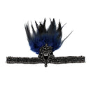 Feather Headband with Blinking Crystals for Teens Adults Wemen Navy Blue