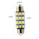 5Pcs/set White 41MM 12SMD Car Festoon Dome Map Interior LED Light Bulb Practical