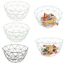 Metal Food Serving Bowl Fruit Basket Bread Basket Deep Bowl 3-6kg Black-L