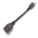 Mini 5pin Male to USB 2.0 Type A Female OTG Host Adapter Short Cable 10cm LJ