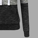 Stitching Women Long Sleeve Hit Color Autumn Leisure Hoodies (Red M) A
