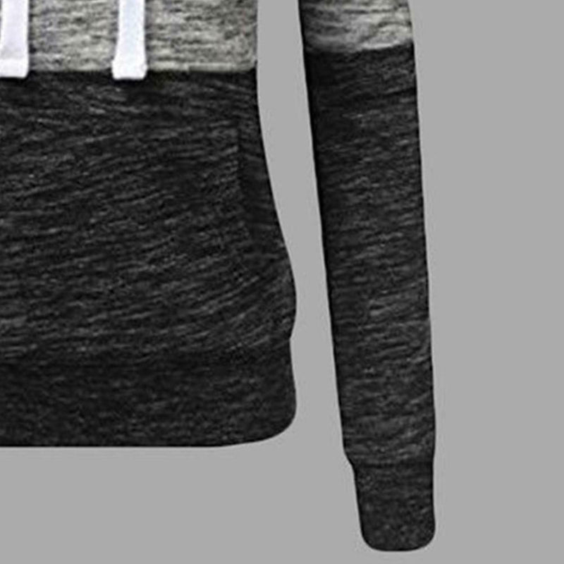 Stitching Women Long Sleeve Hit Color Autumn Leisure Hoodies (Red M) A