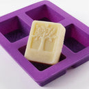 4-grids Rectangle Tree Soap Mold Cake Mold Silicone Mold Chocolate Mould W6Y5
