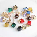 20pcs Alloy Cube Crystal Pendants Charms Findings for Jewelry Making Crafts