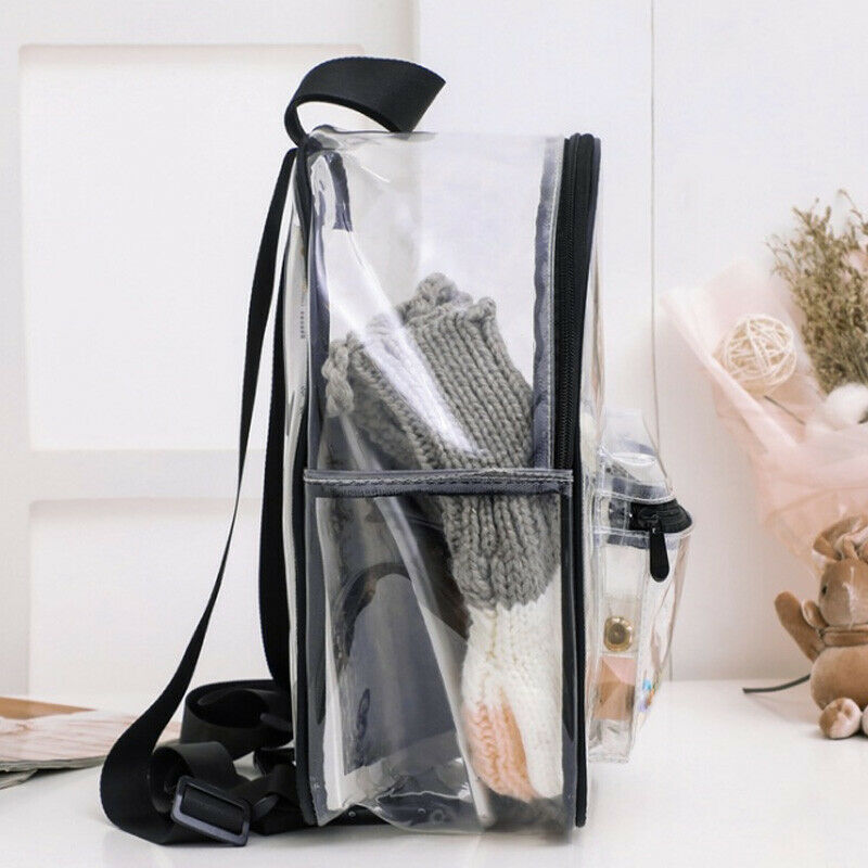 Fashion Lady Backpack Transparent Black Wild Student Bag Youth Backpack Y5F5