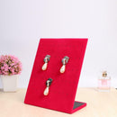 Necklace Display Board Jewelry Earrings Stand Bracelet Showcase (Rose Red)