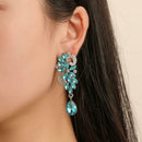 Glossy Rhinestone Dangle Ear Stud Women Glitter Drop Earrings Jewelry Gift A
