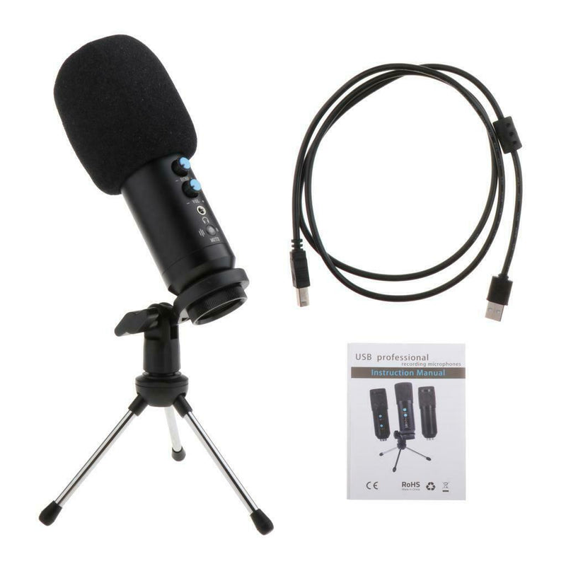 USB Microphone for Computer, Gaming PC Recording Condenser Microphone Tripod