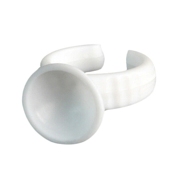 Disposable Plastic Nail Art Tattoo Glue Holder Eyelash Extension Rings Adhe D8N3