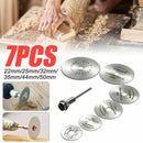 7Pcs HSS CIRCULAR SAW BLADE DISCS & MANDREL|Rotary Tool Wood/Metal Cutting Kit