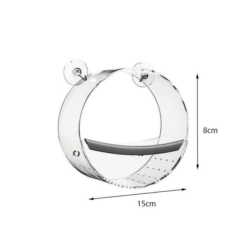 Round Acrylic Transparent Window Bird Feeder with 2 Powerful Suction Cups L0L6