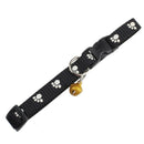 Adjustable neckband dog puppies dog collar with bells, black