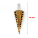 4-39Mm Hss Round Handle Straight Groove Pagoda Drill Titanium-Plated Step D
