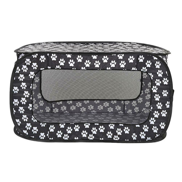 Portable Folding Rectangular Pet Tent Dog Cage Fence Puppy Kennel (Black)