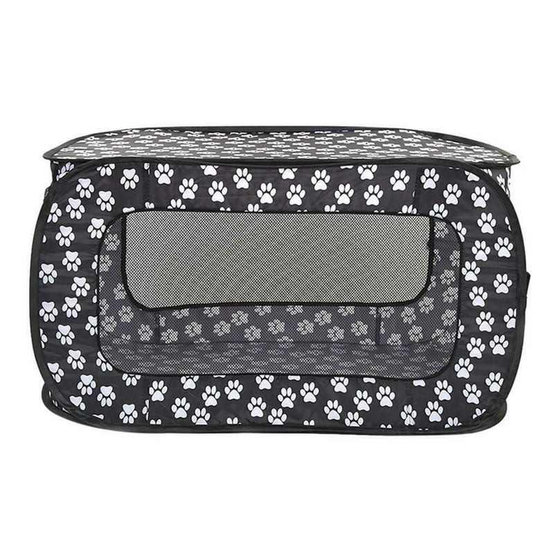 Portable Folding Rectangular Pet Tent Dog Cage Fence Puppy Kennel (Black)