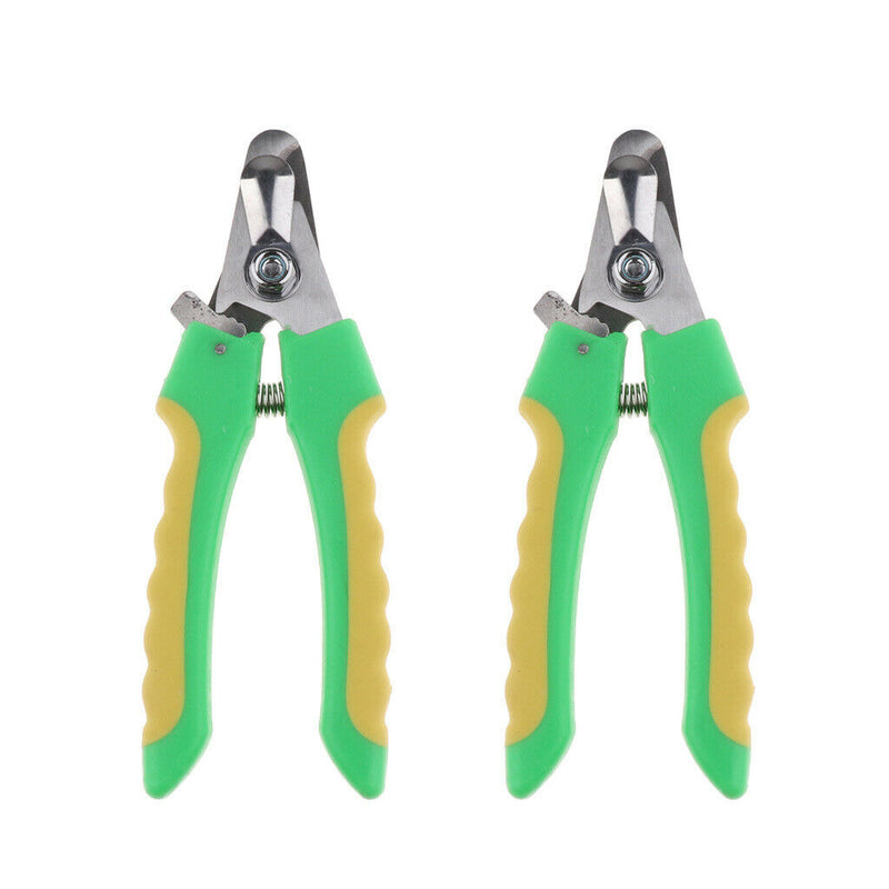 2PCS Pet Dog Cat Alloy Nail Clipper Trimmer for Small Animals Green L
