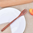 Wooden Long Handle Forks Japanese Wood Salad Dinner Fork Tableware Dinnerw FeTE