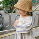 Handmade Summer Baby Straw Hat Girls Lace Windproof Cord Beach Sun Hat Wide