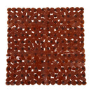 Pebble Non-Slip Suction Bath Mat - Square Mat for Shower or Tub, Amber W3B2
