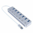 Alumunium 3.0 Hub Super Speed 7 Ports External Micro-USB Hub Splitter Porta J1R5